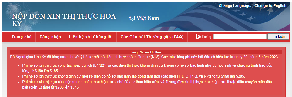 TĂNG PHÍ VISA MỸ